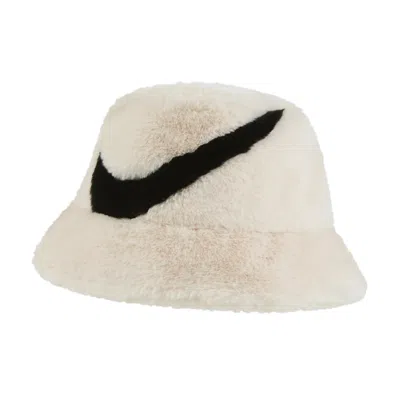 Nike (wmns)  Apex Faux Fur Swoosh Bucket Hat 'cream' In White