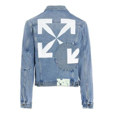Off-white Arrow Twist Denim Jacket 'cobalt Blue/white'