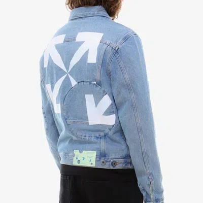 Off-white Arrow Twist Denim Jacket 'cobalt Blue/white'