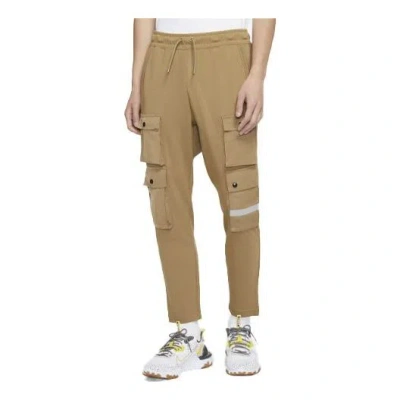 Nike Sportswear City Made Multiple Pockets Reflective Logo Knit Casual Pants Brown In Neutral