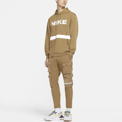 Nike Sportswear City Made Multiple Pockets Reflective Logo Knit Casual Pants Brown In Neutral
