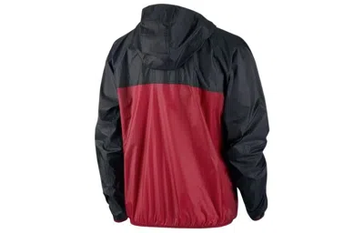 Nike Men's  Acg Colorblock Waterproof Lightweight Hooded Jacket Red In Black