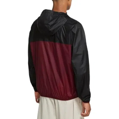 Nike Men's  Acg Colorblock Waterproof Lightweight Hooded Jacket Red In Black