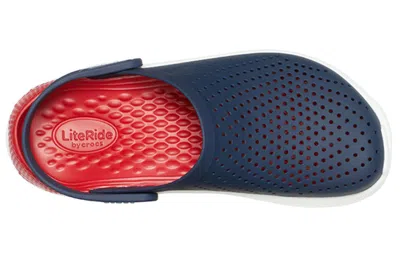 Crocs Literide Shoe Beach Sandals Unisex Blue Red In Navy/pepper | ModeSens