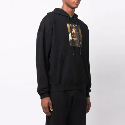Off-white Fw21 Pattern Alphabet Printing Drawstring Pullover Version Black