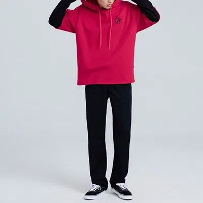 Vans Red Black Colorblock Alphabet Printing Couple Style Red In Pink