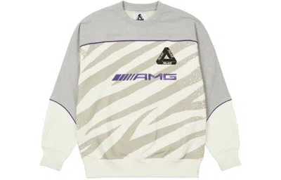 Palace X Amg Technical Crew 'white' In Gray
