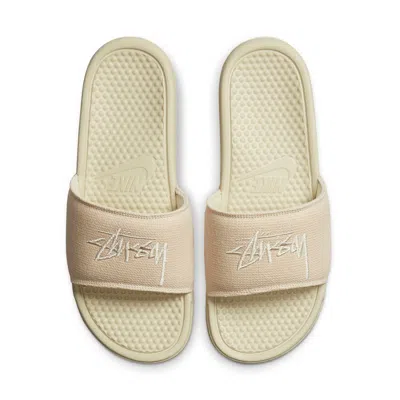Nike X Stussy Benassi Slides In Metallic