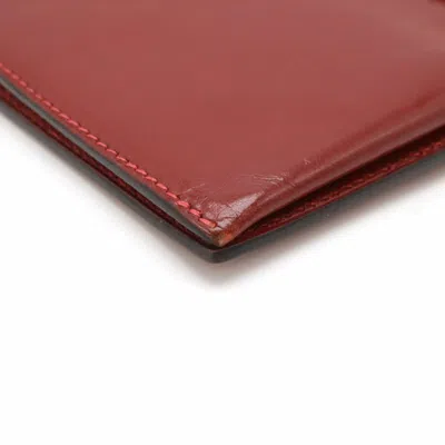 Pre-owned Hermes Bearn Wine Leather Long Wallet (bi-fold) () In Burgundy