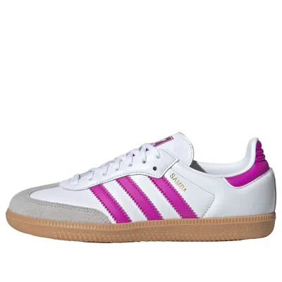 Adidas Originals (ps) Adidas Samba Og 'cloud White Purple Burst' In Red