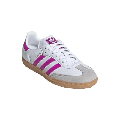 Adidas Originals (ps) Adidas Samba Og 'cloud White Purple Burst' In Red