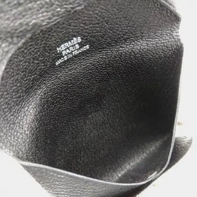 Pre-owned Hermes Black Chevre Leather Coin Purse/coin Case ()
