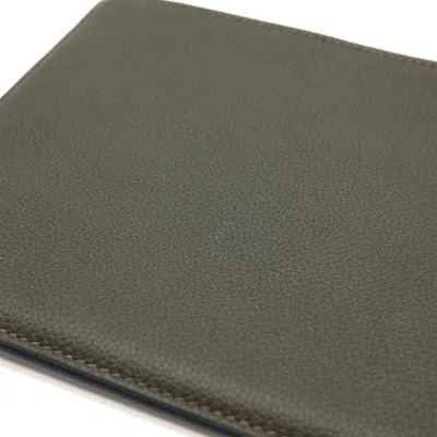 Pre-owned Hermes Blue Nuit Brown Green Khaki Navy Togo Leather Clutch Bag ()