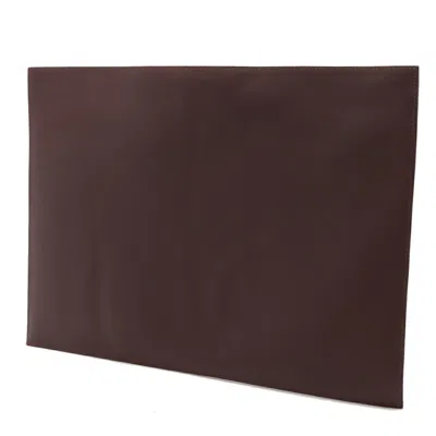 Pre-owned Hermes Bordeaux Leather Clutch Bag ()