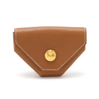 Pre-owned Hermes Brown Leather Coin Purse/coin Case ()