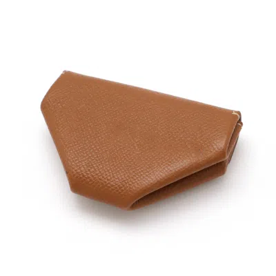 Pre-owned Hermes Brown Leather Coin Purse/coin Case ()