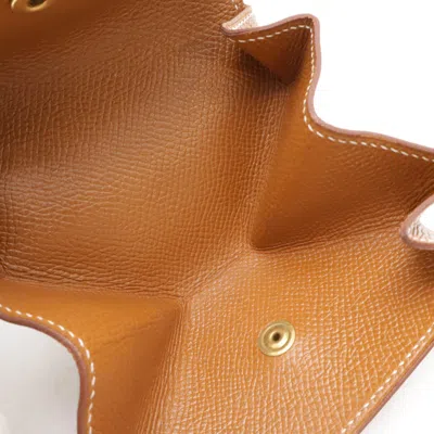 Pre-owned Hermes Brown Leather Coin Purse/coin Case ()