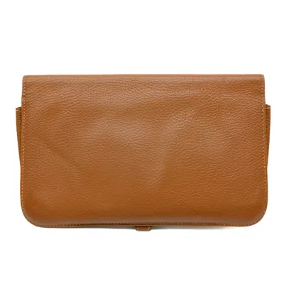 Pre-owned Hermes Brown Togo Leather Long Wallet (bi-fold) ()