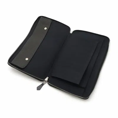 Pre-owned Hermes Her Line Gray Canvas Long Wallet (bi-fold) ()