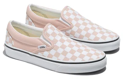 Vans Classic Slip-on Color Theory Checkerboard Sneakers In Pink