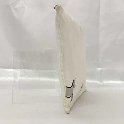 Pre-owned Hermes White Canvas Clutch Bag Pouch ()