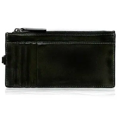Pre-owned Jimmy Choo Khaki Navy Leather Coin Purse/coin Case ()