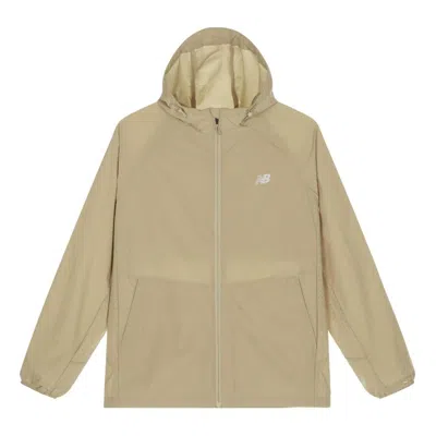 New Balance 'runners Aren't Normal' Hooded Jacket 'khaki' In Brown