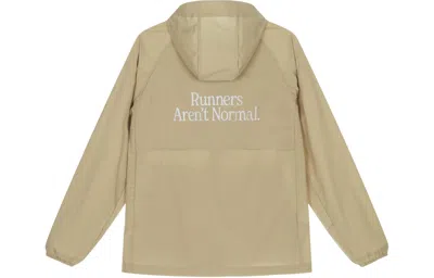 New Balance 'runners Aren't Normal' Hooded Jacket 'khaki' In Brown