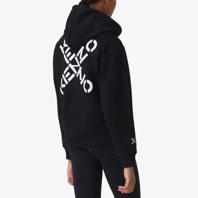Kenzo (wmns)  Fw20 Alphabet Printing Hooded Zipper Hoodie Black