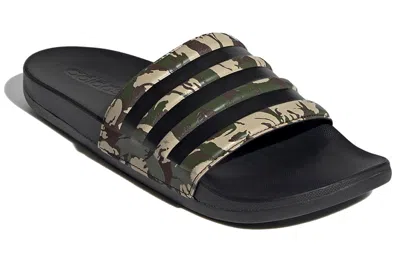 Adidas Originals Adidas Adilette Comfort Slides 'wild Pine Camo' In Black