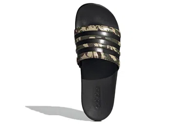 Adidas Originals Adidas Adilette Comfort Slides 'wild Pine Camo' In Black