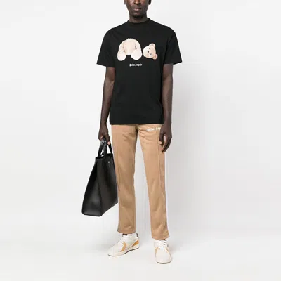 Palm Angels Broken Bear Logo Graphic T-shirt In Black