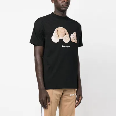 Palm Angels Broken Bear Logo Graphic T-shirt In Black