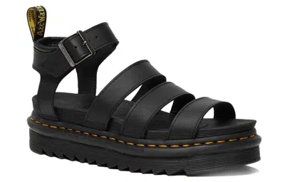 Dr. Martens Dr.martens Hydro Leather Blaire Sandals In Black Athena