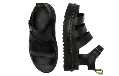 Dr. Martens Dr.martens Hydro Leather Blaire Sandals In Black Athena