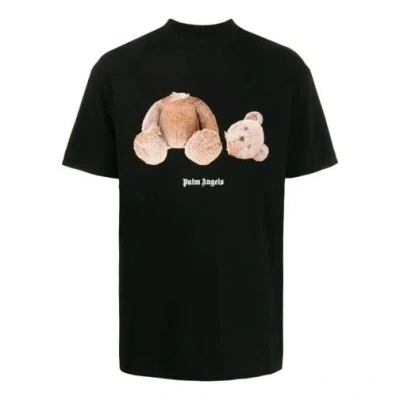 Palm Angels Broken Bear Logo Graphic T-shirt In Black