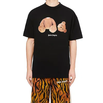 Palm Angels Broken Bear Logo Graphic T-shirt In Black