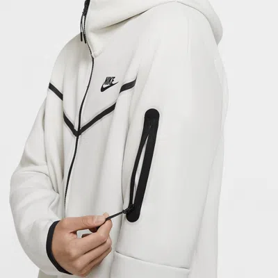 Nike Lightweight Sweatshirt With Zip Hood For Men Sportswear Tech Fleece Hoodie Phantom/black In White