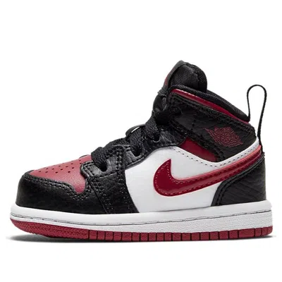 Air Jordan (td)  1 Mid 'bred Toe' In Black