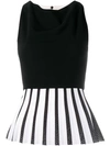 ROLAND MOURET PLEATED PEPLUM TOP,DRYCLEANONLY