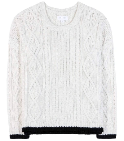 Shop Velvet Joan Knitted Sweater In White