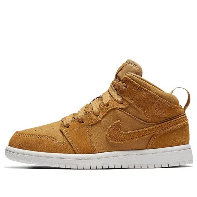 Air Jordan (ps)  1 Mid 'golden Harvest' In Brown