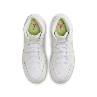 Air Jordan (gs)  1 Mid 'sail Light Laser Orange' In White