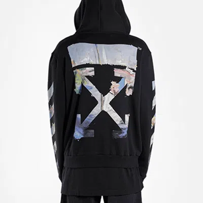 Off-white Men's  Painting Printing Arrow Pattern Zipper Classic Black