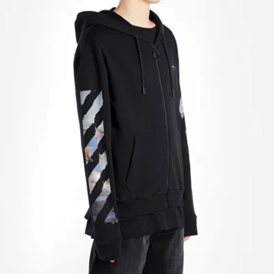 Off-white Men's  Painting Printing Arrow Pattern Zipper Classic Black