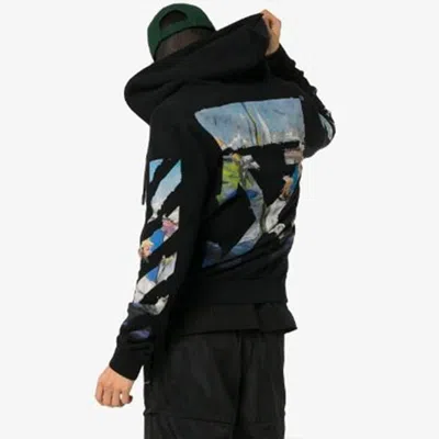 Off-white Men's  Painting Printing Arrow Pattern Zipper Classic Black