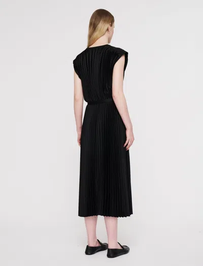 Joseph Volta Knit Weave Plissé Dress In Black