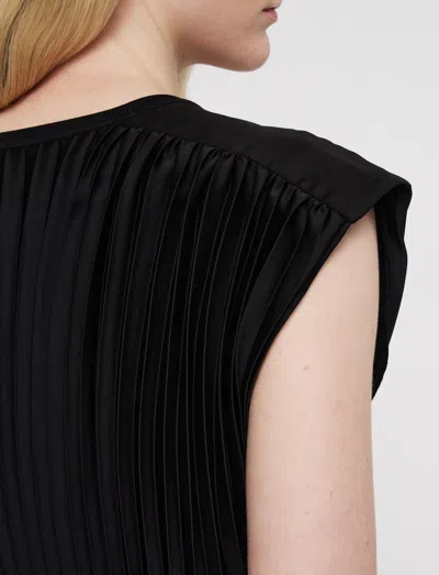 Joseph Volta Knit Weave Plissé Dress In Black