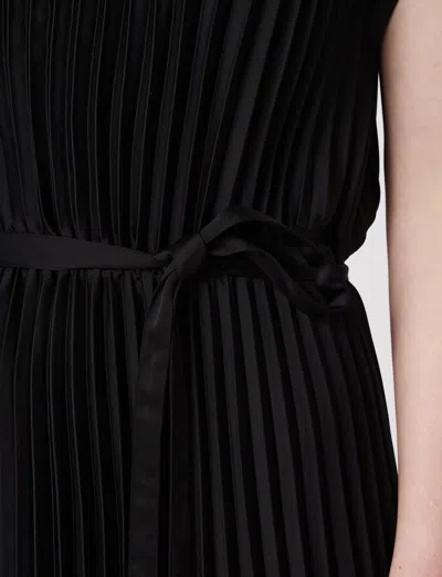 Joseph Volta Knit Weave Plissé Dress In Black