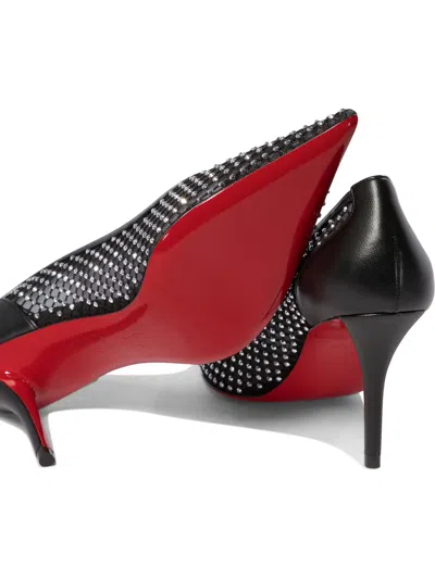 Christian Louboutin Apostropha Mesh Strass Heeled Shoes Black